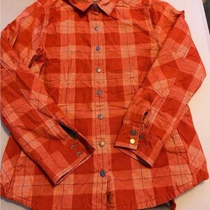 Prana Burnt Orange Plaid Shacket